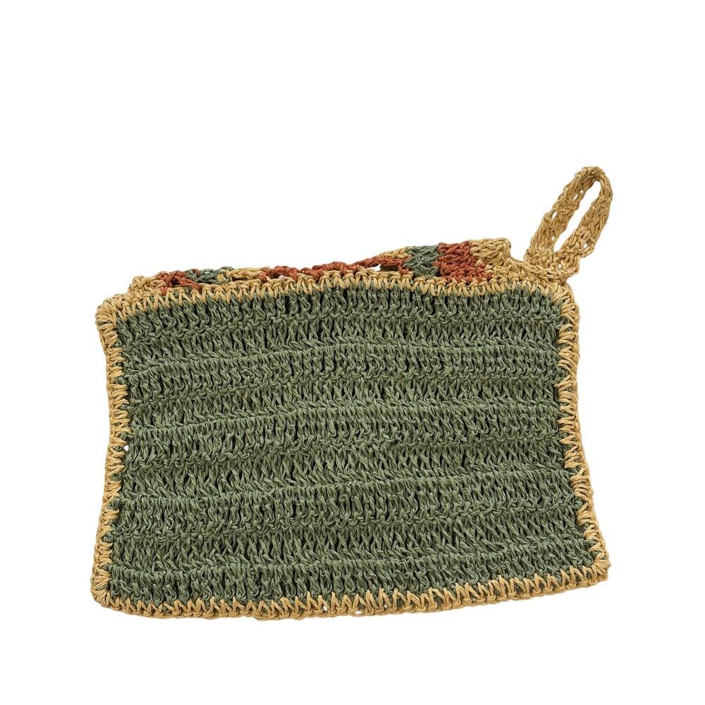 Handmade Boho Woven Clutch Bag Fringe Straw Knit Wristlet Beach Purse - Picture 8 of 9